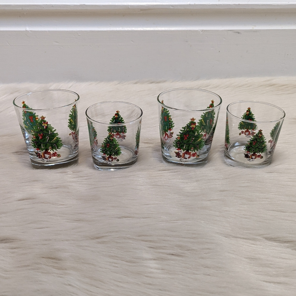 Set of of 4 2 different since Christmas glasses